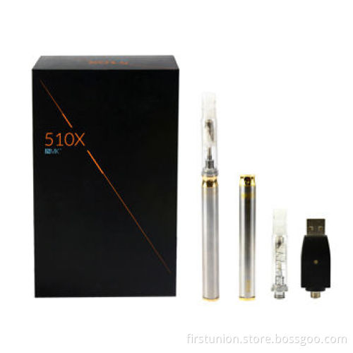 Hot selling fashionable rainbow smoke e cigarettes 510-x with sparkling crystal lamp-shade